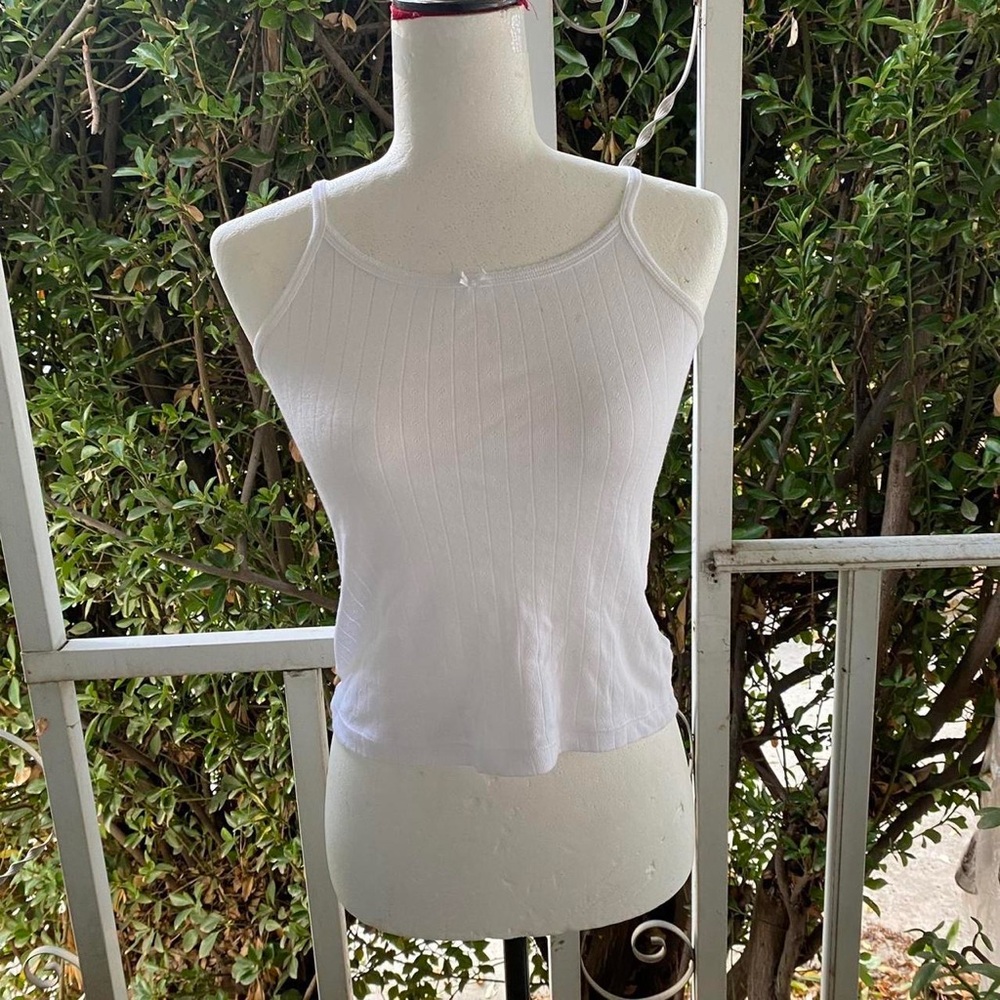 The Children's Place White Fitted Crop Tank Top